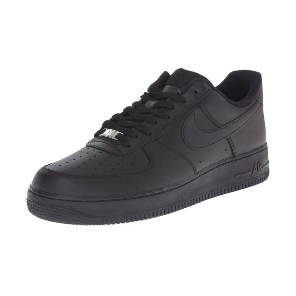 Nike Air Force 1 `07, Sneaker, Gr. 43, schwarz, Leder, klassische Sohle, sportlich, komfortabel, zeitloses Design