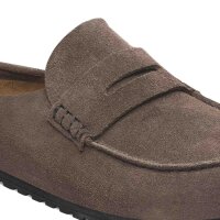 Birkenstock Naples Wrapped EUR 42, slippers, suede, concrete grey, comfortable footbed, modern look
