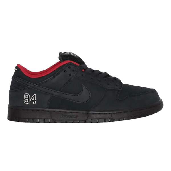 Nike SB Supreme 94 Dunk Low OG Sneakers, EUR 44, black, limited edition, premium leather, skate design