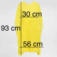 Dolce & Gabbana silk chiffon kaftan, short, drawstring, yellow, size 44, luxurious summer dress, light & elegant
