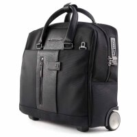 Piquadro Reisetasche mit Rollen, Laptop-/Tabletfach, 24L, 40x34x14cm, Schwarz, Trolley, Business, Handgepäck