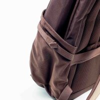 Thule Sweden backpack, 2 bottle holders, chest strap, padded back, purple/brown/beige, comfortable