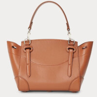 Ralph Lauren Soft Ricky 18 Damentasche, Kalbsleder, Braun/Gold, Made in Italy, 15,9x17,8x10,2cm, edles Design