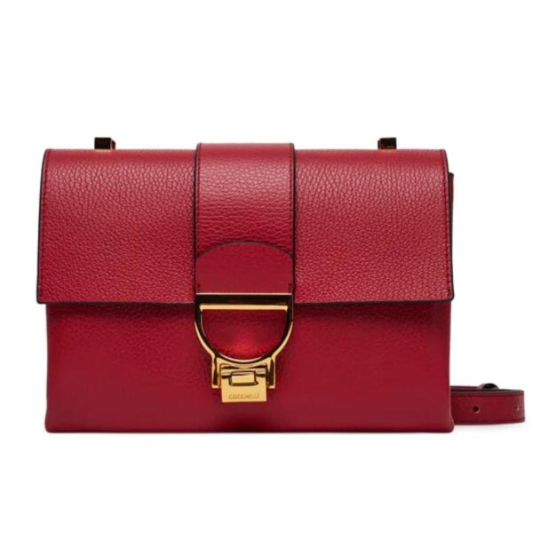 Coccinelle E1 MD5 12 07 01 handbag, smooth leather, red, 23x16.5x9cm, elegant design, compact, high quality