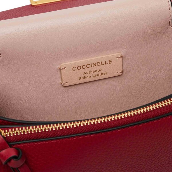 Coccinelle E1 MD5 12 07 01 handbag, smooth leather, red, 23x16.5x9cm, elegant design, compact, high quality