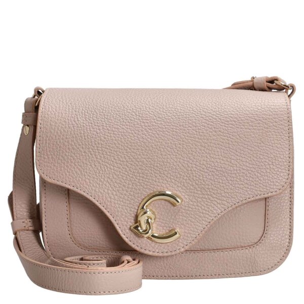Coccinelle shoulder bag E1SSL150101, rosette, elegant leather bag, adjustable strap, compact design, gold details