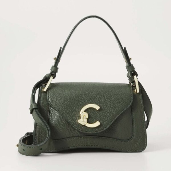 Coccinelle C-Me E1 SSL 18 02 01 Handtasche, Alga Green, elegante Ledertasche mit Schulterriemen, modernes Design