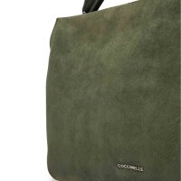 Coccinelle handbag E1 P6P 19 02 01, green, Bohemian suede bi-material, elegant shoulder bag, suede-leather mix