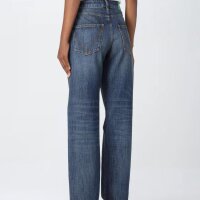 Bottega Veneta womens jeans, size 44, blue, five-pocket, high waist, straight fit, luxury denim