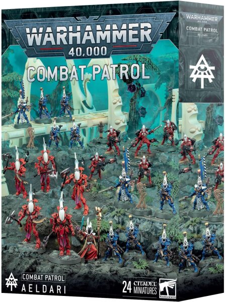 Warhammer 40.000 Combat Patrol Aeldari Set, 24 Miniaturen, Tabletop, vielseitige Einheiten, Einsteiger & Sammler