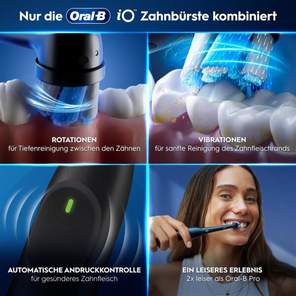 Oral-B iO Series 2, Electric Toothbrush, 3 Modes, incl. 1 Brush & Travel Case, Stiftung Warentest 2.2, green, by Braun