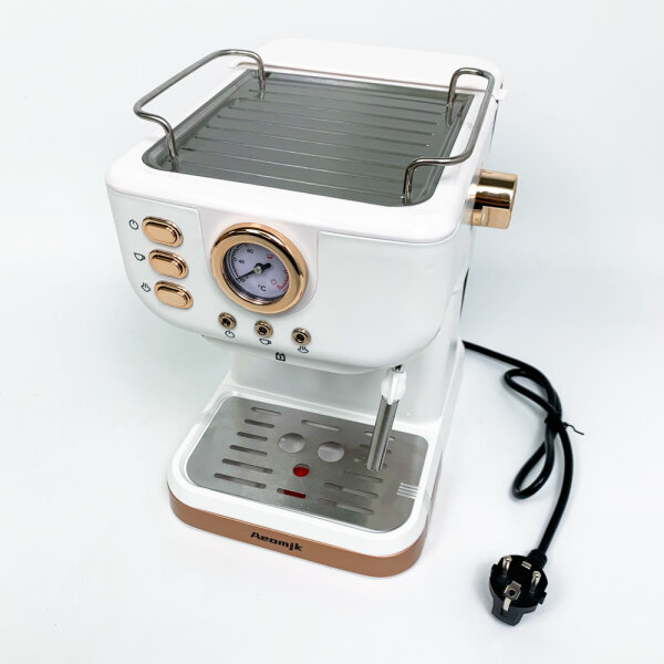 Aeomjk Espresso Coffee Machine CM3150, Siebträgermaschine, 20 Bar Druck, Milchaufschäumer, kompakt, Edelstahl, für Zuhause
