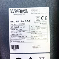 Kostal Piko MP plus 5.0-2 single-phase inverter, used, scratches, accessories and original packaging missing, model 10522501