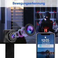 QZT Mini Camera, HD WiFi Surveillance Camera, 3000mAh Battery, Live Stream, App Control, Motion Detection, Pet Camera