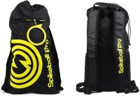 Spikeball Pro Reaktionsspiel, Outdoor Set, bruchsicherer Rahmen, reißfestes Netz, Noppenbälle, Pumpe, Rucksack, Schwarz-Gelb