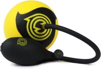Spikeball Pro Reaktionsspiel, Outdoor Set, bruchsicherer Rahmen, reißfestes Netz, Noppenbälle, Pumpe, Rucksack, Schwarz-Gelb