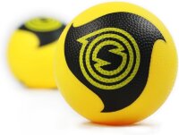 Spikeball Pro Reaktionsspiel, Outdoor Set, bruchsicherer Rahmen, reißfestes Netz, Noppenbälle, Pumpe, Rucksack, Schwarz-Gelb