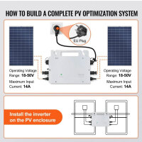 VEVOR Solar-Mikro-Wechselrichter 800W, IP67, Aluminium, DC 18–50V, WLAN-APP, für Solaranlagen, eine Mutter fehlt