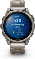Garmin Fenix 8, 47mm, AMOLED, Saphirglas, Titan Gehäuse, Graphit, Silikonband, Premium Multisport-Smartwatch
