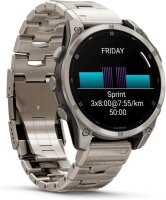Garmin Fenix 8, 47mm, AMOLED, Saphirglas, Titan Gehäuse, Graphit, Silikonband, Premium Multisport-Smartwatch