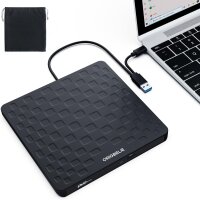 ORIGBELIE External DVD Drive, USB 3.0/Type-C, Ultra Slim...