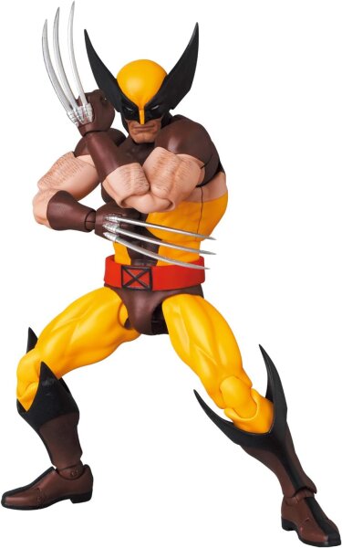Wolverine Actionfigur, Medicom Toy MAFEX 138, braune Comic-Version, 14,5 cm, beweglich, detailreich bemalt