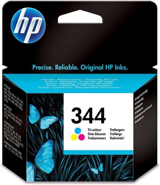 HP 344 Tri-color ink cartridge, original, for HP printers, high yield, brilliant color prints