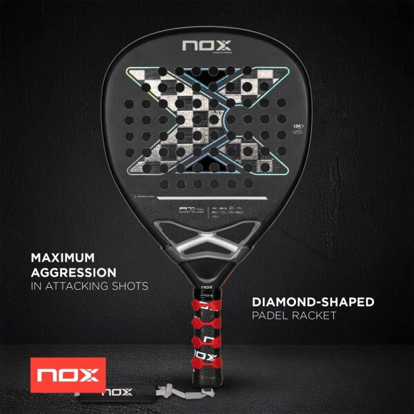 Nox Genius Attack 18K 2024, Padel Racket, Power, 18K Carbon, Agustín Tapia Edition, Round Shape, Professional Performance
