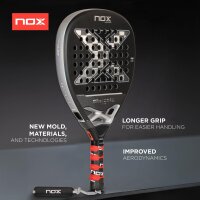 Nox Genius Attack 18K 2024, Padelschläger, Power, 18K Carbon, Agustín Tapia Edition, runde Form, Profi-Performance