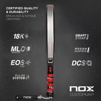 Nox Genius Attack 18K 2024, Padelschläger, Power, 18K Carbon, Agustín Tapia Edition, runde Form, Profi-Performance