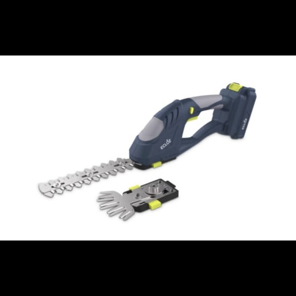 Ecloz 2-in-1 20V Akku-Heckenschere, Strauch- & Grasschneider, kabellos, leicht, wechselbare Klingen, ergonomisch