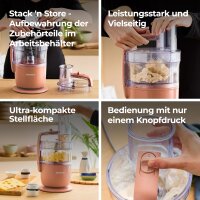 Kenwood MultiPro Go FDP22.130RD Küchenmaschine, 650W, 1,3l, Hacken, Schneiden, Reiben, Pürieren, Kneten, 360° Serve, Tonrot