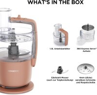Kenwood MultiPro Go FDP22.130RD Küchenmaschine, 650W, 1,3l, Hacken, Schneiden, Reiben, Pürieren, Kneten, 360° Serve, Tonrot