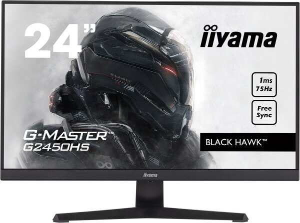 iiyama G-Master Black Hawk G2450Hsu-B1 Gaming Monitor, 23.8", VA, FHD, 1ms, FreeSync, HDMI/DP, without power cable, black