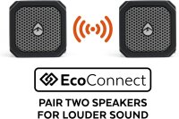 ECOXGEAR EcoDuo Bluetooth Speaker 2-Pack, Robust, Waterproof, Wireless, Stereo Pairing, Outdoor, Black