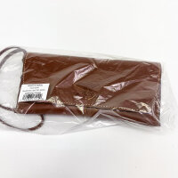 Celine Triomphe case, brown, accessory, compact design, fine leather, iconic Triomphe logo, stylish & practical