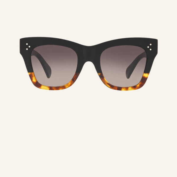 Celine womens sunglasses, black Havana, grey gradient lenses, UV protection, elegant design