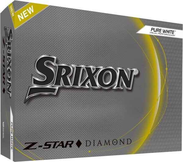 Srixon Z-Star Diamond Golf Balls, 12-pack, Premium Tour Ball, High Spin Control, Long Distance, Soft Feel
