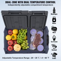 VEVOR Autokühlschrank 25L, tragbare Kühl- & Gefrierbox, 2 Zonen, -20~20°C, 12/24V & 100-240V, für Camping/Wohnmobil