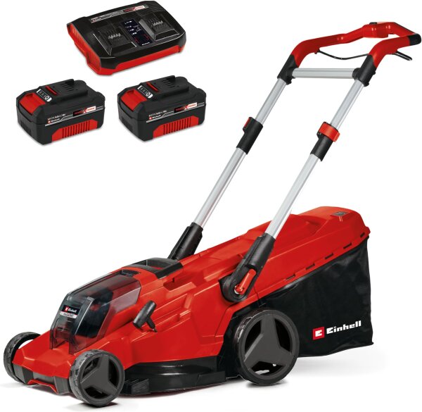 Einhell RASARRO 36/42 Kit cordless lawnmower, 42cm, 36V, brushless, mulching, 50L grass catcher, 2x4Ah batteries, charger, for lawns up to 550m²