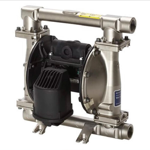 Verder A25 pneumatic diaphragm pump, stainless steel, 189 l/min, 8.6 bar, robust industrial pump, chemical resistant
