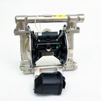 Verder A25 pneumatic diaphragm pump, stainless steel, 189 l/min, 8.6 bar, robust industrial pump, chemical resistant