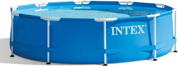 Intex Aufstellpool, Metallrahmen, rund, Ø 305x76cm, blau, robuster Stahlrahmen, schneller Aufbau
