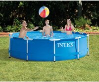 Intex Aufstellpool, Metallrahmen, rund, Ø 305x76cm, blau, robuster Stahlrahmen, schneller Aufbau