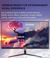 27 Zoll QHD Monitor, 2560x1440p, IPS, 75Hz, HDMI/DP, FreeSync, Lautsprecher, VESA 100x100, Home Office & Gaming