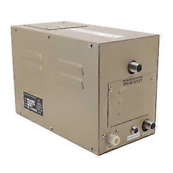 4.5 kW steam generator set, stainless steel, 35x18x24 cm, sauna accessory, powerful, compact, durable
