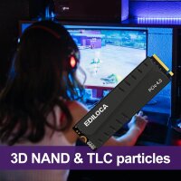 Ediloca EN855 4TB NVMe M.2 SSD, PCIe Gen4, 7400MB/s, 3D NAND TLC, with heatsink, gaming SSD for PS5, laptop, PC