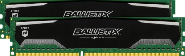Ballistix Sport 8GB Kit (BLS2KIT4G3D1609DS1S00), DDR3 RAM, 1600MHz, 2x4GB, DIMM, 240-Pin, PC3-12800