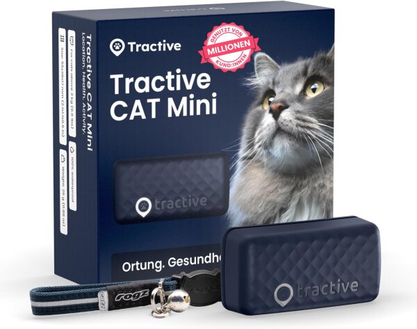 Tractive Mini TG5 Cat GPS Tracker, Market Leader, Live Tracking, Territory Tracking, Position History, Safety Collar