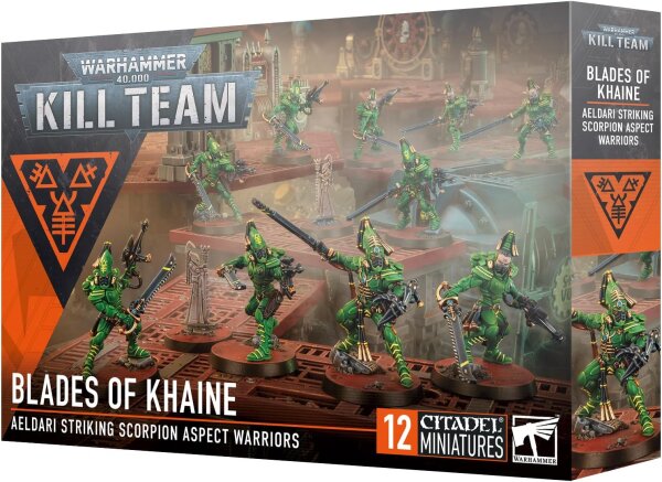 Warhammer Kill Team Klingen des Khaine, 12 Miniaturen, Tabletop-Set, Modellnr 103-41, Eldar, Zusammenbau erforderlich